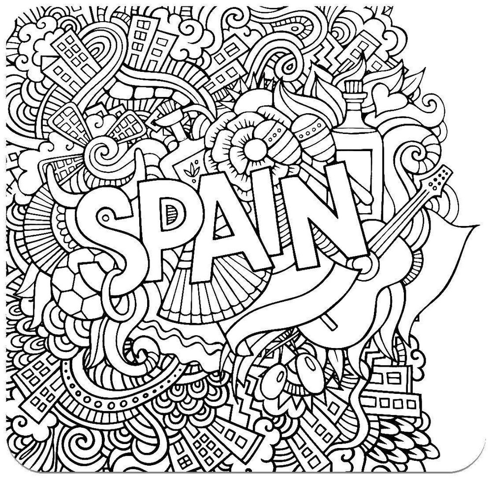 Раскраска Испания распечатать